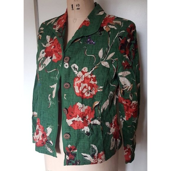 Vintage Koret Cottagecore and grannycore floral cotton blazer jacket - Picture 11 of 12